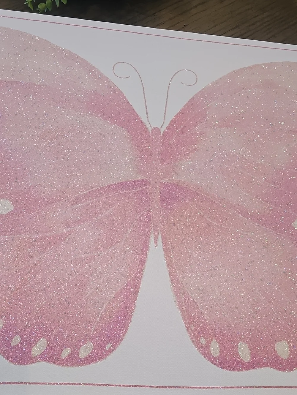 Pink Glitter Butterfly Wall Art
